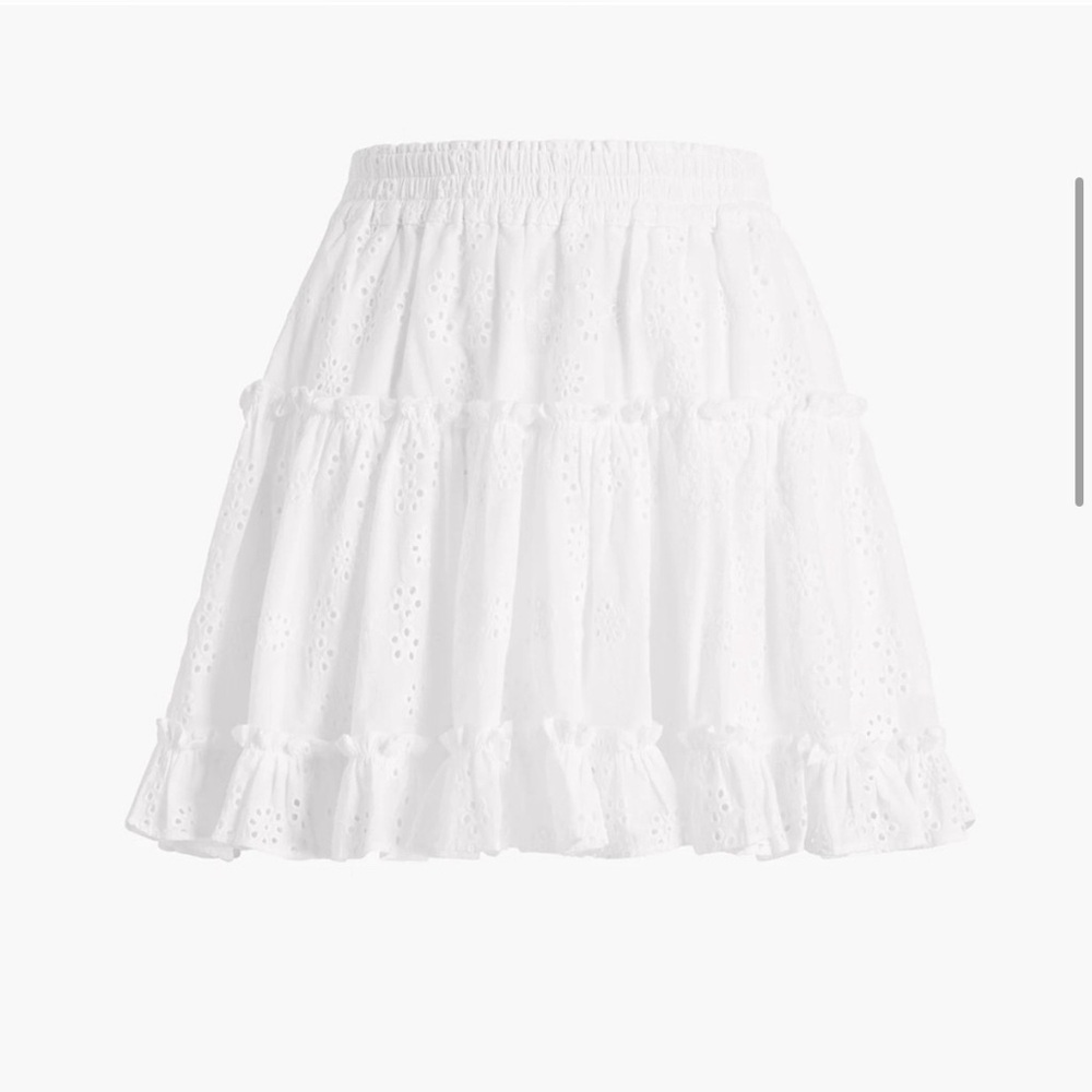 NWT Hill House Paz White Eyelet Mini Skirt